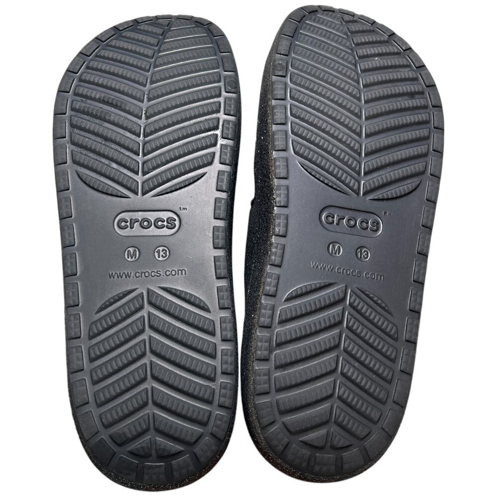 CROCS Classic Cozzzy Disco Glitter Sandal Men 13 Comfort Zebra Fur Lining 208074 - Picture 13 of 15